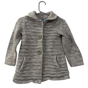 Baby GAP Gray Knit Cardigan Sweater Coat Unisex – Toddler 2 Years, 100% Cotton
